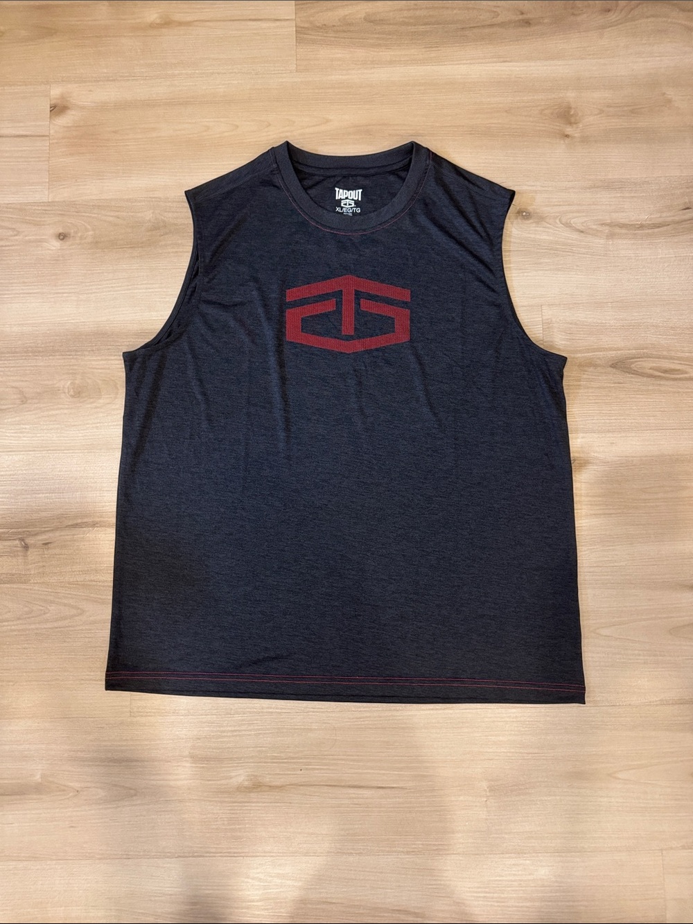 Men’s XL Tapout Black Muscle Tank with Red Logo